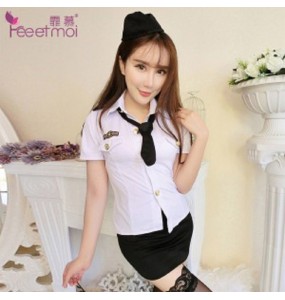 FEE ET MOI Cosplay Police Woman Uniform (White - Black)